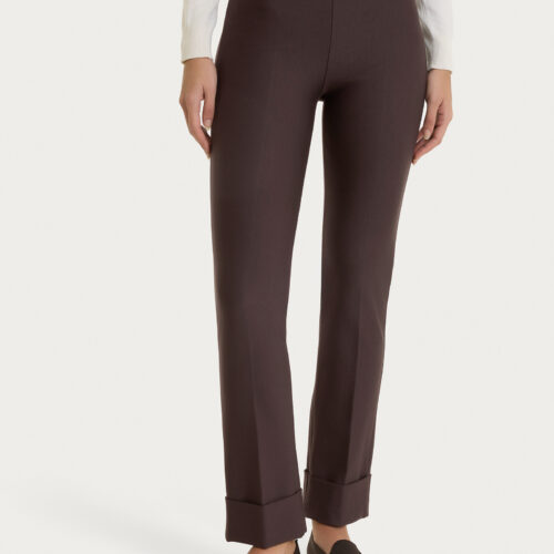 PANTALONE SLIM RISVOLTO compact RAGNO chocolate