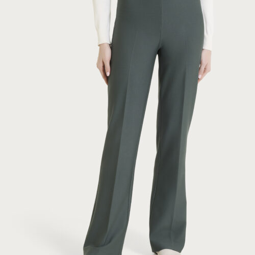 PANTALONE FLARE RAGNO urban chic verde