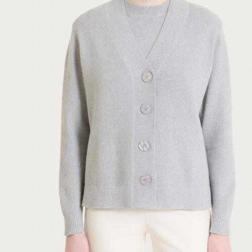 CARDIGAN soft wool lurex boxyfit