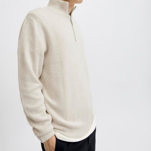 MAGLIONCINO MIL mezza zip JACK & JONES Riso