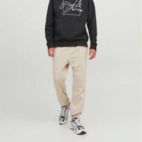 PANTALONI IN FELPA POLSINO JACK & JONES panna