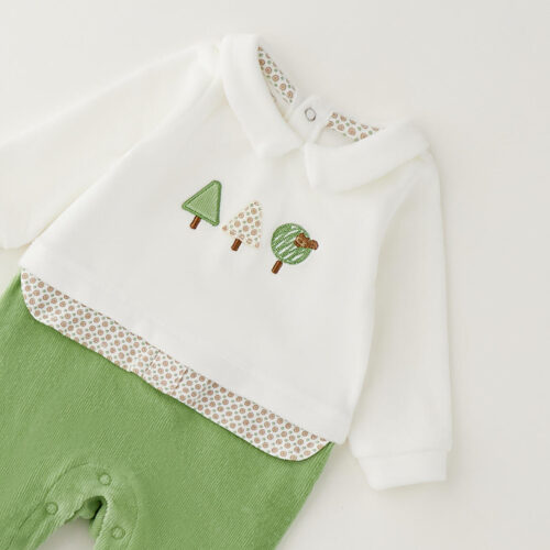 Tutina in ciniglia wood verde