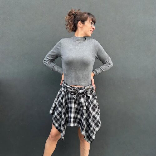 MAGLIONCINO MEZZO COLLO CROP soft touch GREY